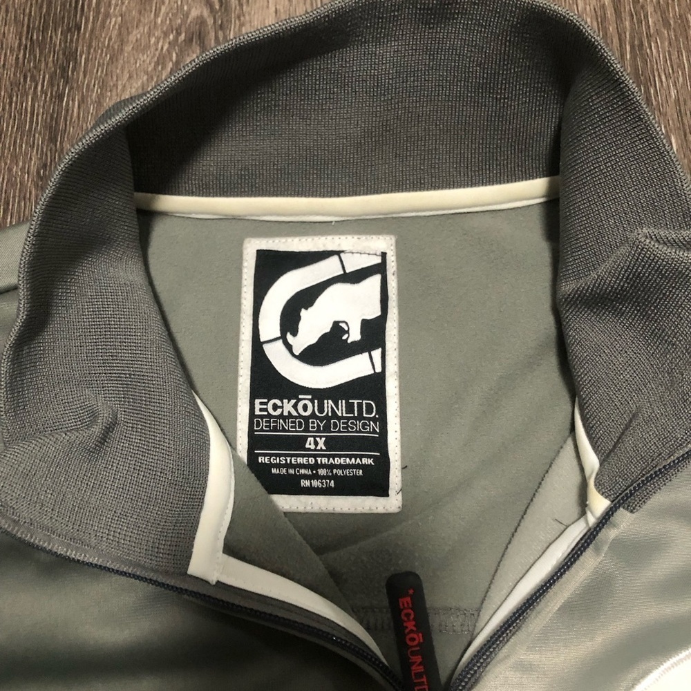 Vintage Ecko Unltd Rhino Track Jacket 4X Gray White Y2K Streetwear Hip Hop - Picture 9 of 9